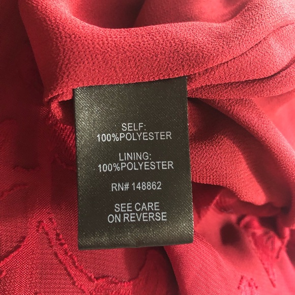 TOP - Women's Torrid Red Chiffon Floral Flutter Sleeve Bubble Hem Top. Size 3X. - Picture 16 of 16